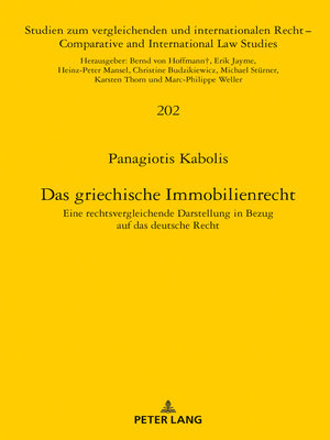 cover image of Das griechische Immobilienrecht
